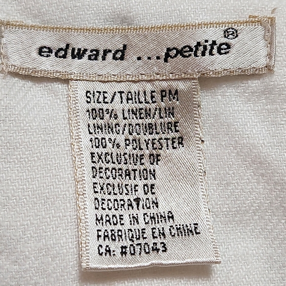 Vintage Women's Blazer White Embroidered Collared 100% Linen BOHO Western Floral - Picture 12 of 14